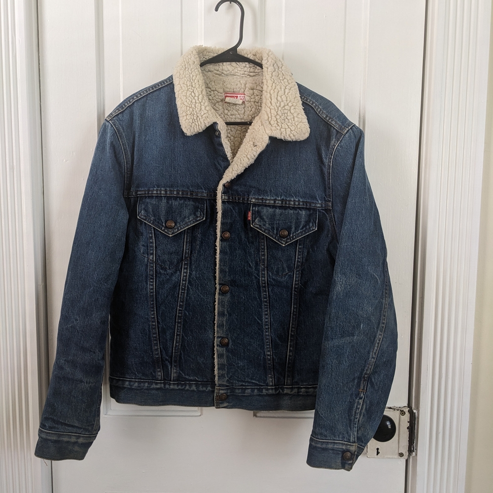Levi's Blue Denim Sherpa Jacket